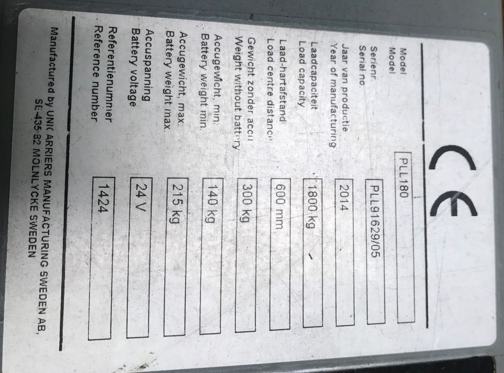 verfügbar: Atlet PLL180 Gabelhubwagen Atlet PLL180